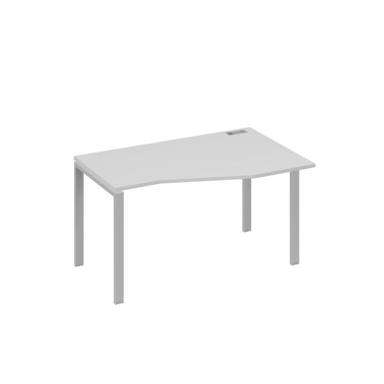 Стол на металлокаркасе UNO эргономичный правый Техно серый / металлокаркас серый
