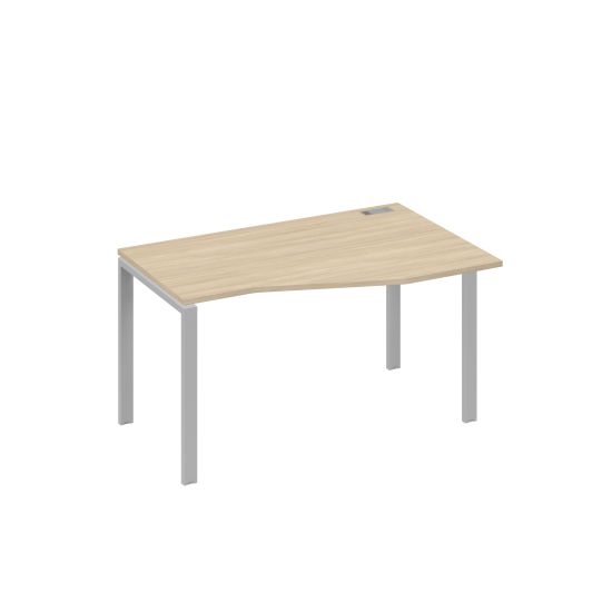 Стол на металлокаркасе UNO эргономичный правый Техно дуб скандинавский / металлокаркас серый