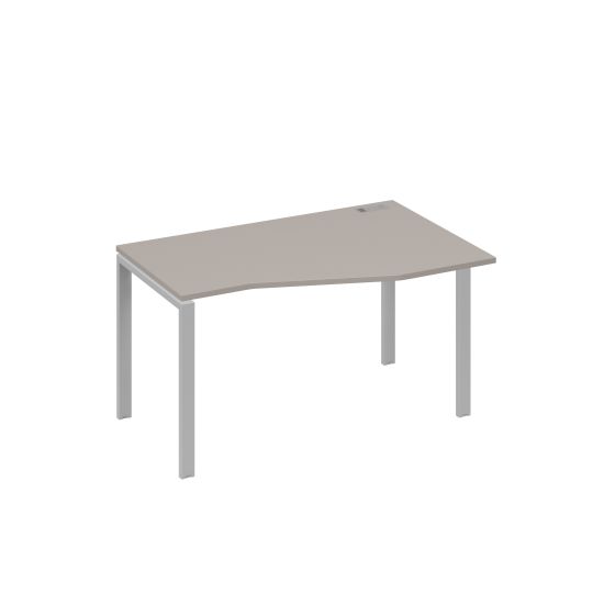 Стол на металлокаркасе UNO эргономичный правый Техно мокко премиум / металлокаркас серый