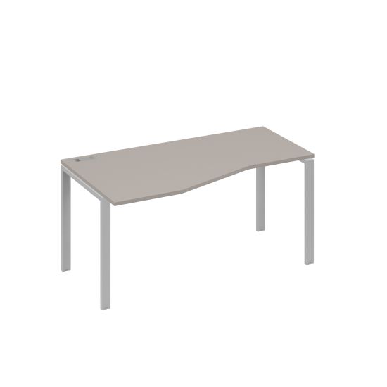 Стол эргономичный левый Техно на металлокаркасе UNO мокко премиум / металлокаркас серый