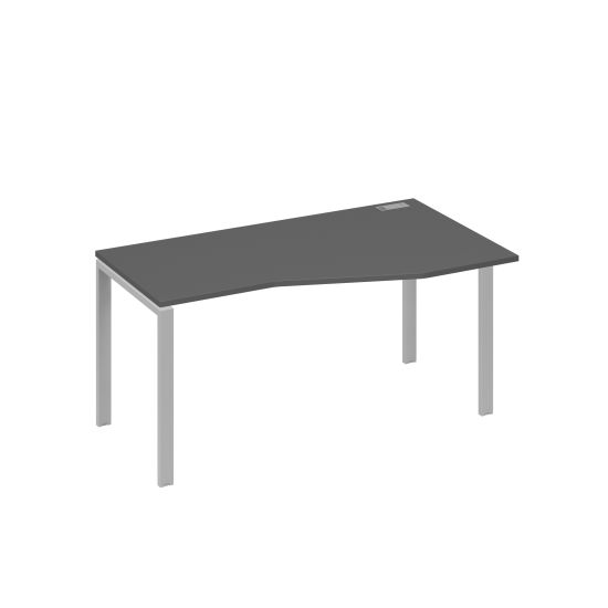 Стол правый Техно на металлокаркасе UNO эргономичный антрацит премиум / металлокаркас серый