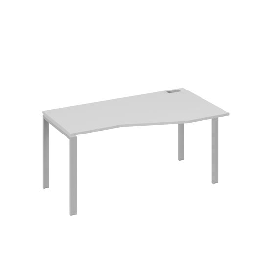 Стол правый Техно на металлокаркасе UNO эргономичный серый / металлокаркас серый