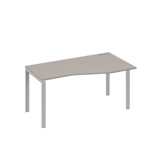 Стол правый Техно на металлокаркасе UNO эргономичный мокко премиум / металлокаркас серый
