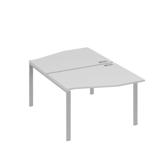 Рабочая станция столы Техно на металлокаркасе UNO (2х120) серый / металлокаркас серый