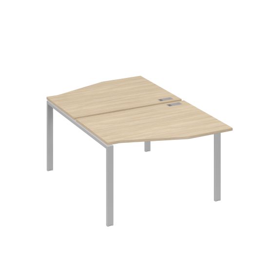 Рабочая станция столы Техно на металлокаркасе UNO (2х120) дуб скандинавский / металлокаркас серый