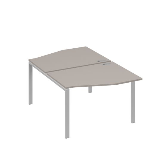 Рабочая станция столы Техно на металлокаркасе UNO (2х120) мокко премиум / металлокаркас серый