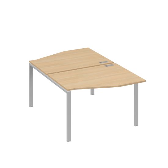 Рабочая станция столы Техно на металлокаркасе UNO (2х120) натуральный дуб / металлокаркас серый