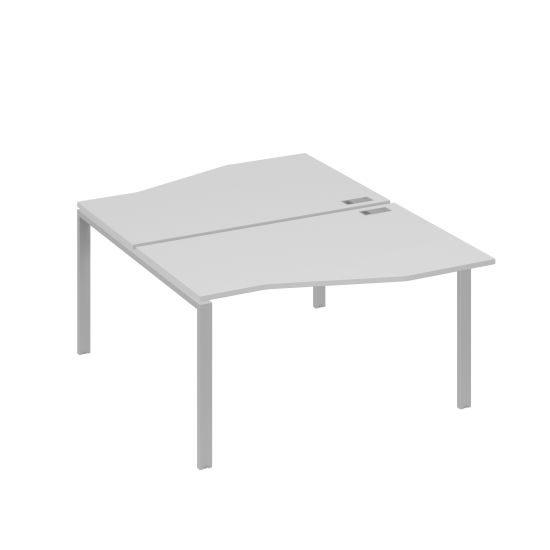 Рабочая станция каркас UNO столы (2х140) Техно серый / металлокаркас серый