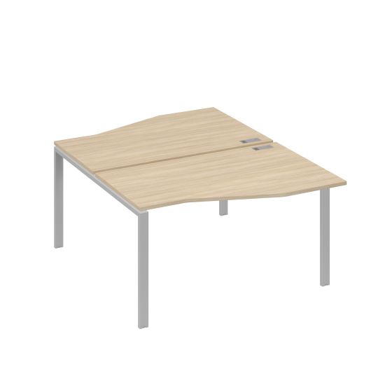 Рабочая станция каркас UNO столы (2х140) Техно дуб скандинавский / металлокаркас серый
