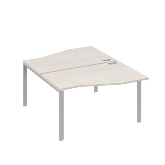Рабочая станция каркас UNO столы (2х140) Техно дуб / металлокаркас серый