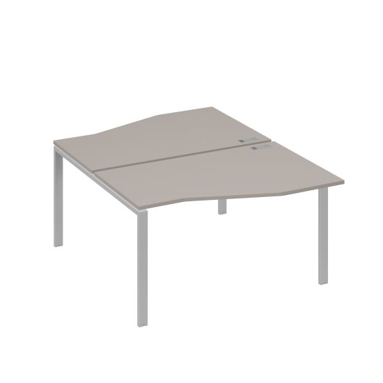 Рабочая станция каркас UNO столы (2х140) Техно мокко премиум / металлокаркас серый