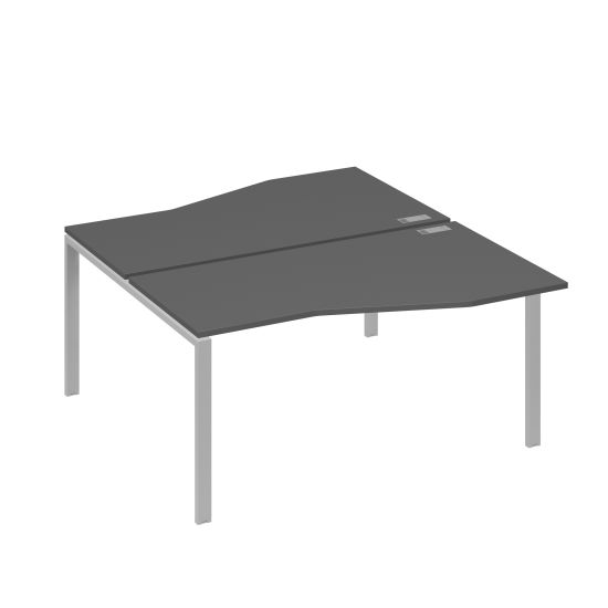 Рабочая станция столы Техно каркас UNO (2х160) антрацит премиум / металлокаркас серый