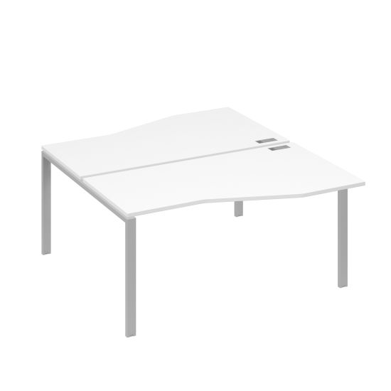 Рабочая станция столы Техно каркас UNO (2х160) белый премиум / металлокаркас серый