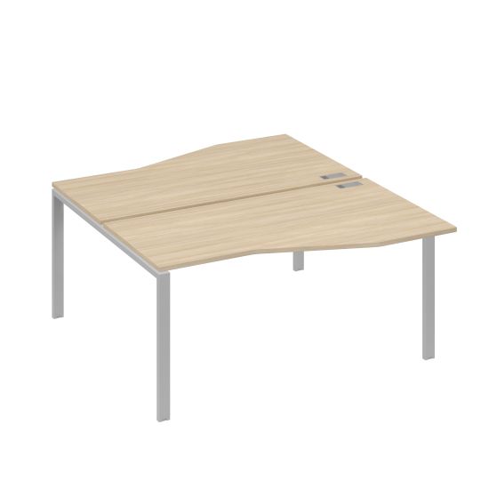 Рабочая станция столы Техно каркас UNO (2х160) дуб скандинавский / металлокаркас серый