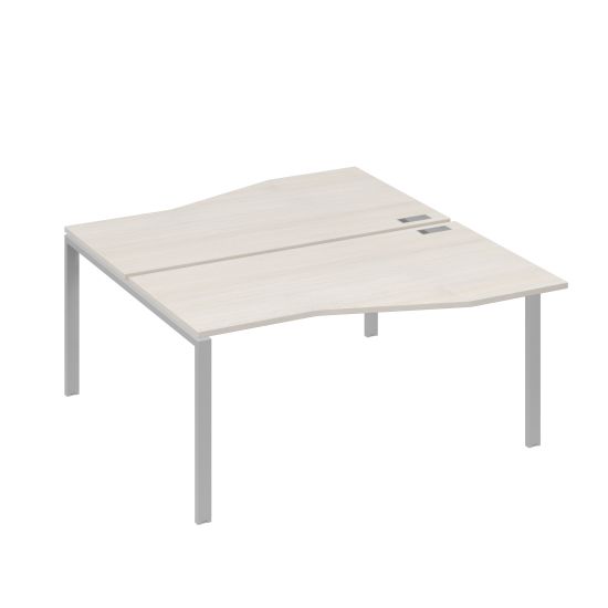 Рабочая станция столы Техно каркас UNO (2х160) дуб / металлокаркас серый