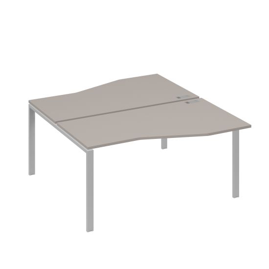 Рабочая станция столы Техно каркас UNO (2х160) мокко премиум / металлокаркас серый