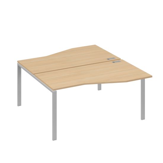 Рабочая станция столы Техно каркас UNO (2х160) натуральный дуб / металлокаркас серый