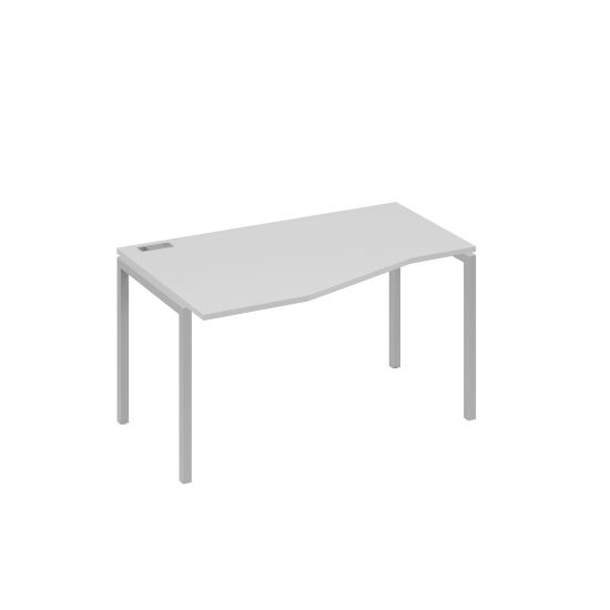 Стол Техно левый металлокаркас DUE эргономичный серый / металлокаркас серый
