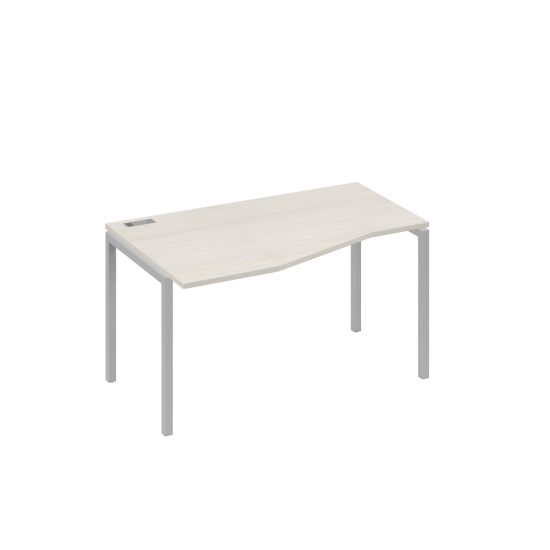 Стол Техно левый металлокаркас DUE эргономичный дуб / металлокаркас серый