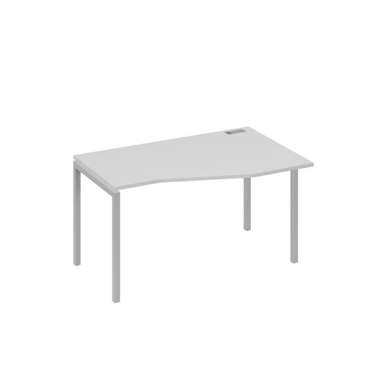 Стол на металлокаркасе DUE правый Техно эргономичный серый / металлокаркас серый
