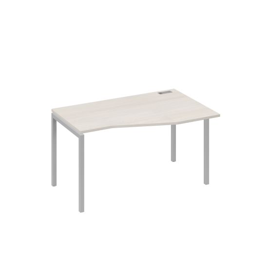 Стол на металлокаркасе DUE правый Техно эргономичный дуб / металлокаркас серый