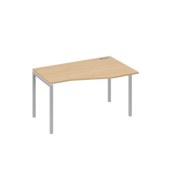 Стол на металлокаркасе DUE правый Техно эргономичный натуральный дуб / металлокаркас серый