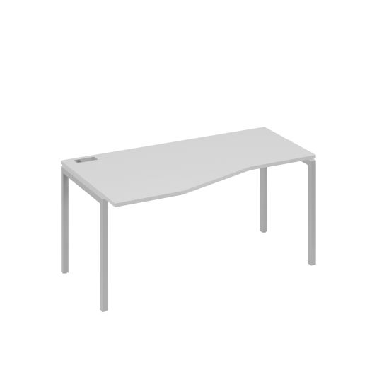 Стол эргономичный левый Техно на металлокаркасе DUE серый / металлокаркас серый