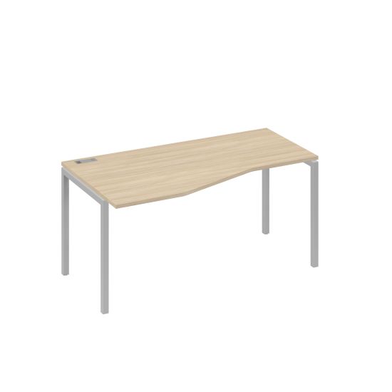 Стол эргономичный левый Техно на металлокаркасе DUE дуб скандинавский / металлокаркас серый