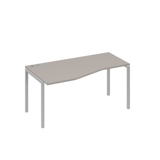 Стол эргономичный левый Техно на металлокаркасе DUE мокко премиум / металлокаркас серый