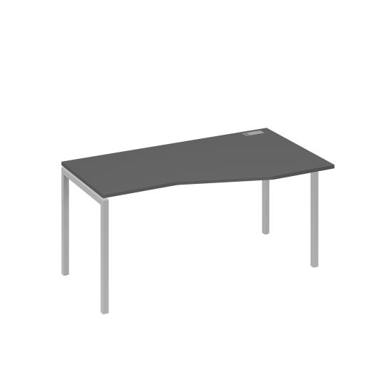 Стол эргономичный правый Техно на металлокаркасе DUE антрацит премиум / металлокаркас серый