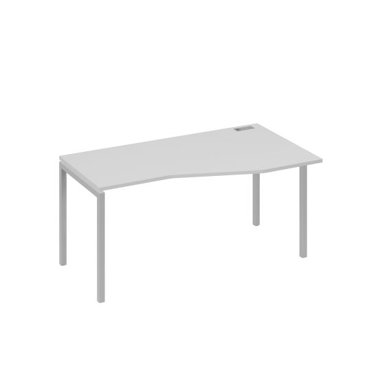 Стол эргономичный правый Техно на металлокаркасе DUE серый / металлокаркас серый