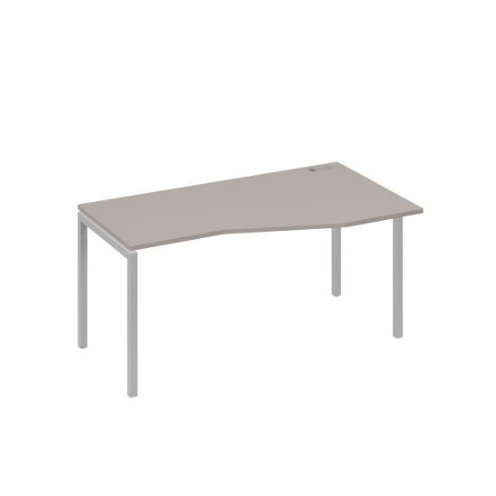 Стол эргономичный правый Техно на металлокаркасе DUE мокко премиум / металлокаркас серый