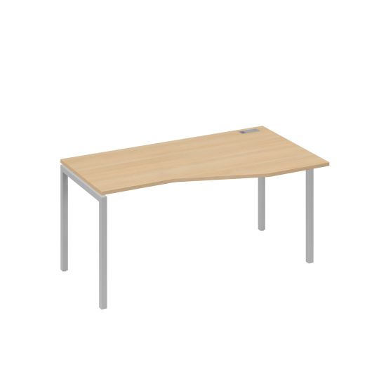 Стол эргономичный правый Техно на металлокаркасе DUE натуральный дуб / металлокаркас серый