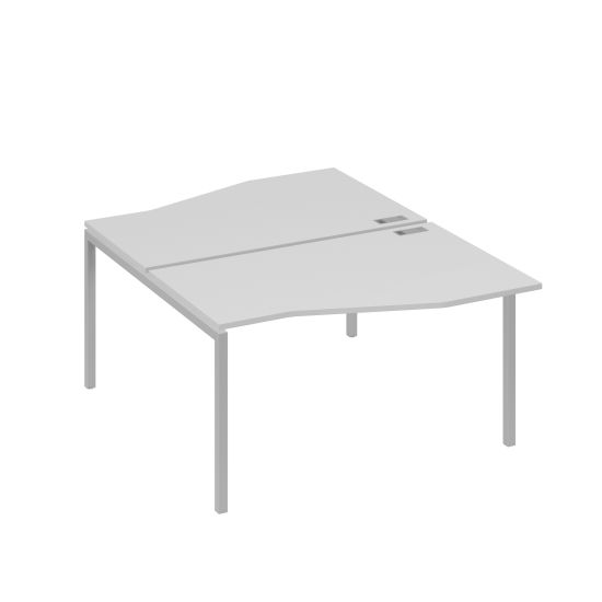 Рабочая станция каркас DUE столы (2х140) Техно серый / металлокаркас серый