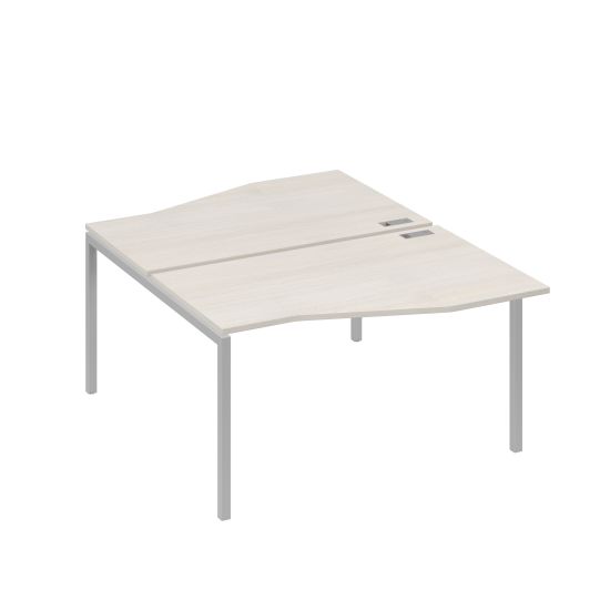 Рабочая станция каркас DUE столы (2х140) Техно дуб / металлокаркас серый