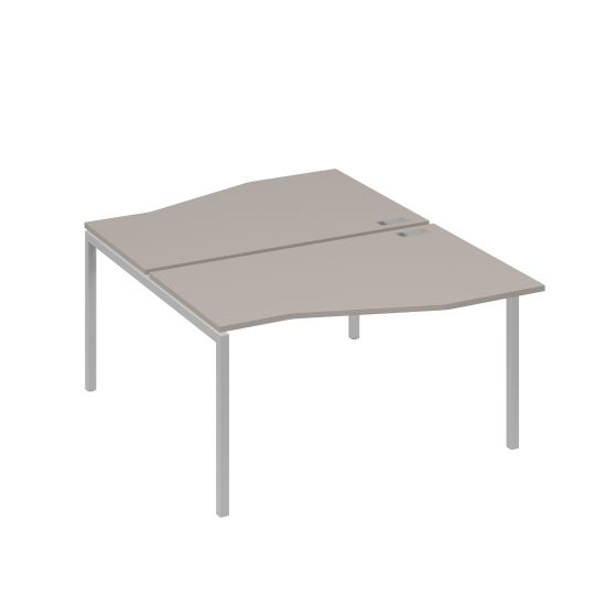 Рабочая станция каркас DUE столы (2х140) Техно мокко премиум / металлокаркас серый