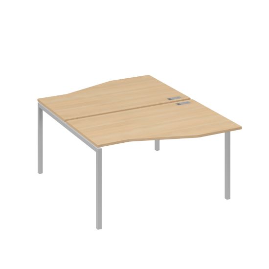 Рабочая станция каркас DUE столы (2х140) Техно натуральный дуб / металлокаркас серый