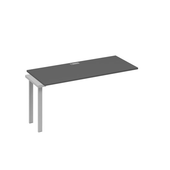 Секция 160 для рабочей станции на опорах UNO антрацит премиум / металлокаркас серый