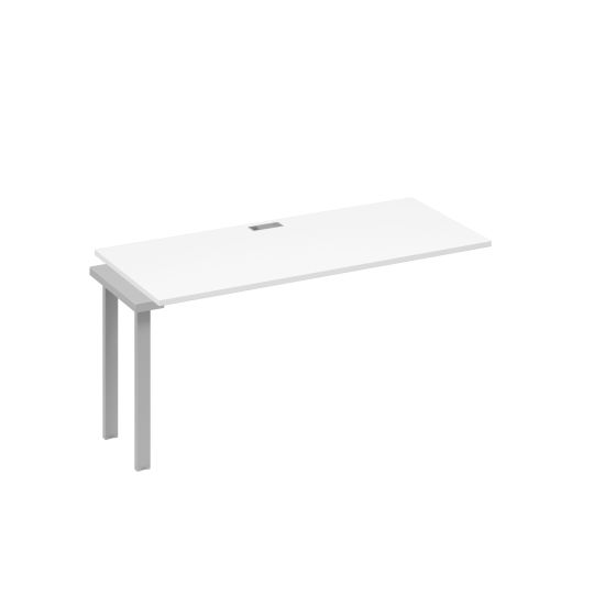 Секция 160 для рабочей станции на опорах UNO белый премиум / металлокаркас серый