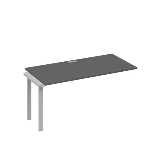 Секция стола 160 с опорами UNO для рабочей станции антрацит премиум / металлокаркас серый