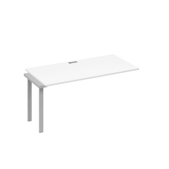 Секция стола 160 с опорами UNO для рабочей станции белый премиум / металлокаркас серый