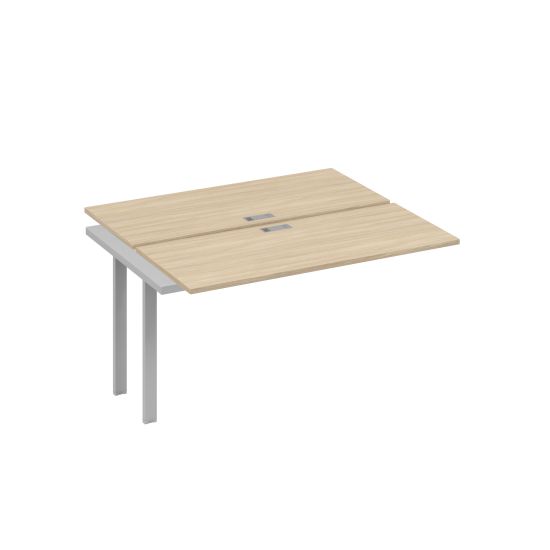 Секция стола рабочей станции на металлокаркасе UNO (2х140) дуб скандинавский / металлокаркас серый