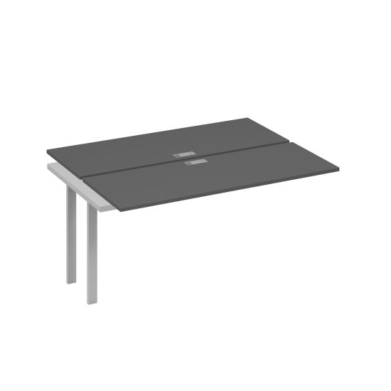 Секция стола рабочей станции на металлокаркасе UNO (2х160) антрацит премиум / металлокаркас серый