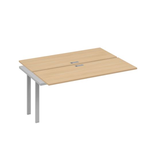 Секция стола рабочей станции на металлокаркасе UNO (2х160) натуральный дуб / металлокаркас серый