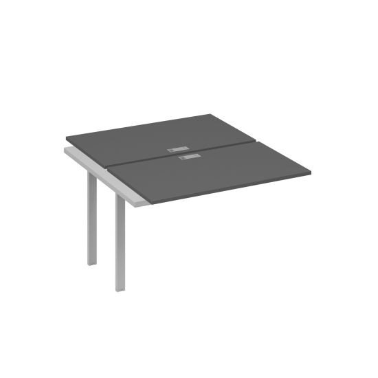 Секция рабочей станции на металлокаркасе UNO (2х120) антрацит премиум / металлокаркас серый