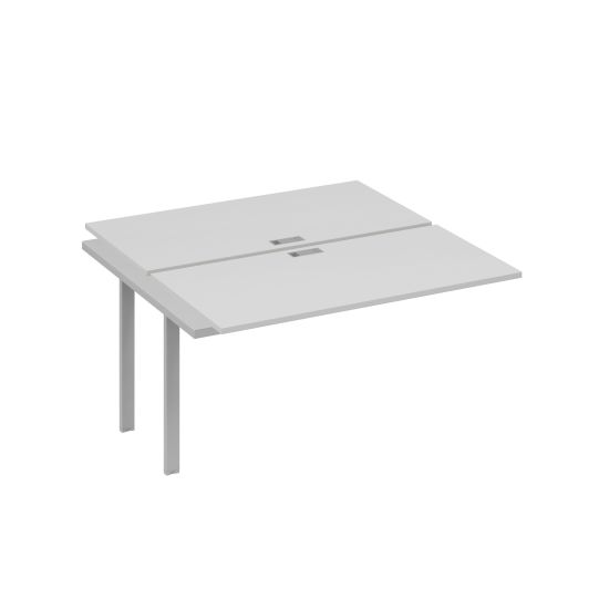 Секция (2х140) стола рабочей станции опоры UNO серый / металлокаркас серый