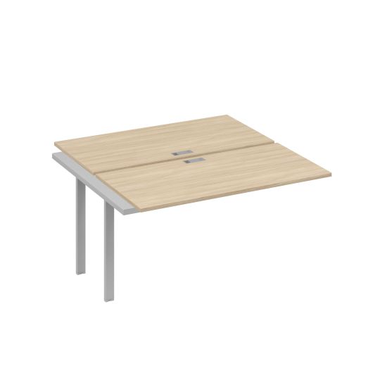 Секция (2х140) стола рабочей станции опоры UNO дуб скандинавский / металлокаркас серый
