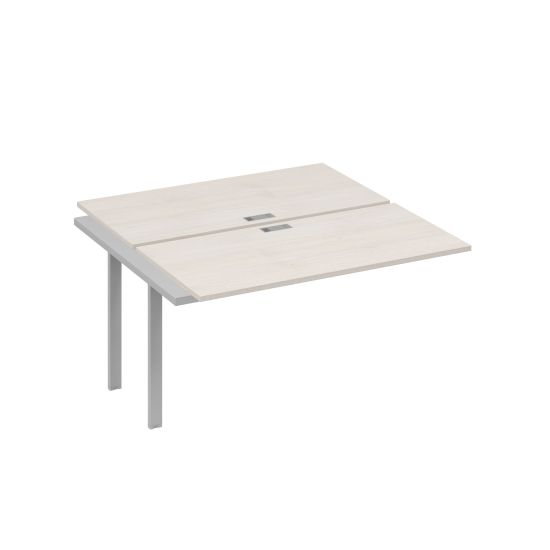 Секция (2х140) стола рабочей станции опоры UNO дуб / металлокаркас серый