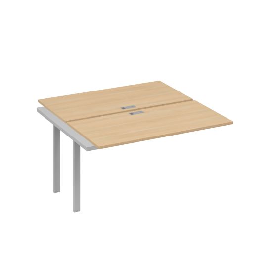 Секция (2х140) стола рабочей станции опоры UNO натуральный дуб / металлокаркас серый
