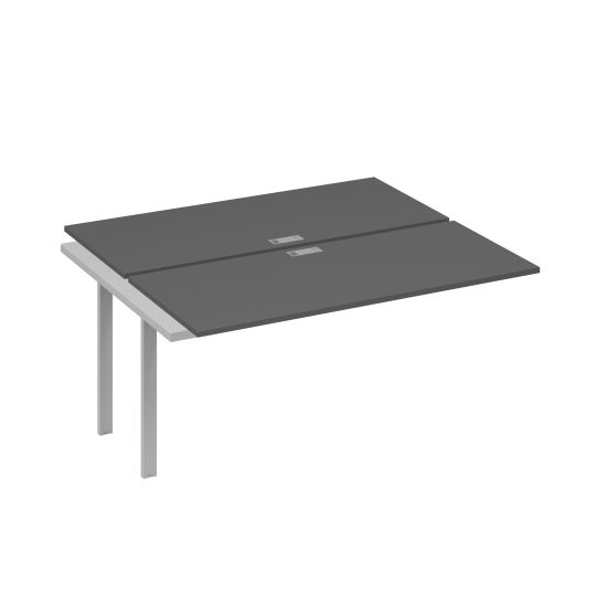 Секция стола 2х160 рабочей станции на каркасе UNO антрацит премиум / металлокаркас серый